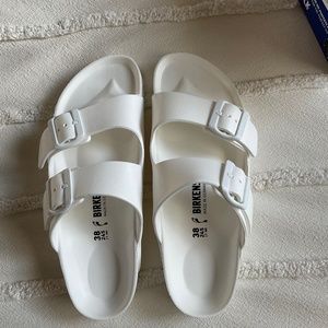 Brand new Birkenstocks white 7-7.5